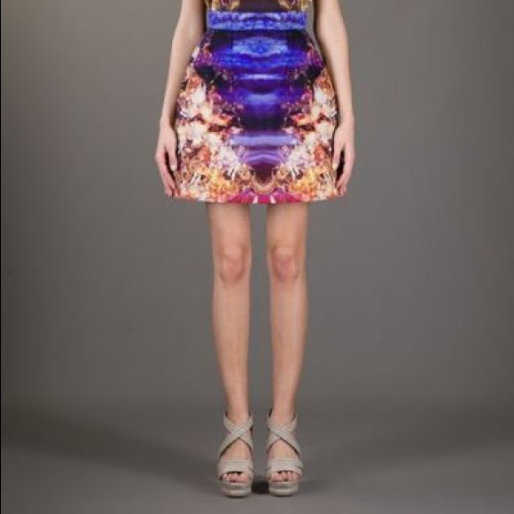 ALEXANDER MCQUEEN High Waisted A-Line Skirt Sz 42 - Picture 6 of 6